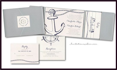 Anchors Aweigh Pocket Wedding Invitation