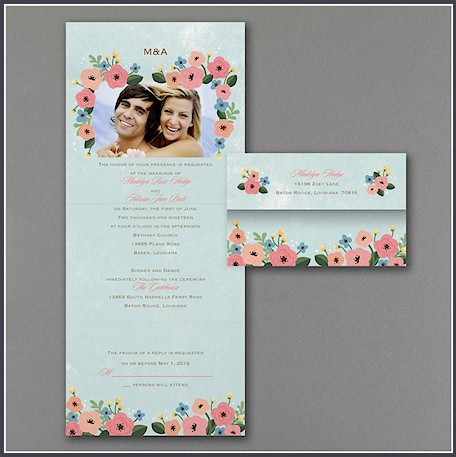 Bohemian Blossoms Seal ‘n Send Wedding Invitation