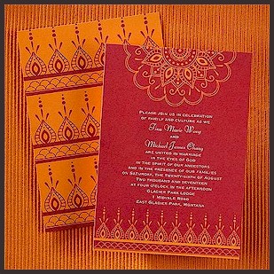 Bombay Beauty in Mango Wedding Invitation