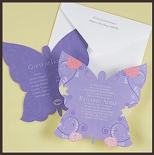 Butterfly Silhouette Quince Años Invitation