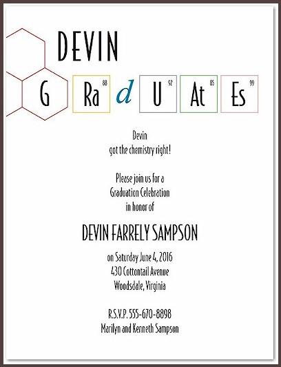 Chemical Reaction Graduation Announcement
