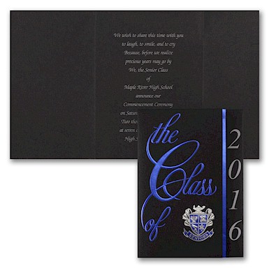 Class Colors in Blue Graduation Announcement