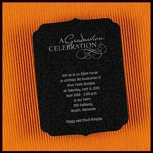 Classy Edges in Black Graduation Invitation
