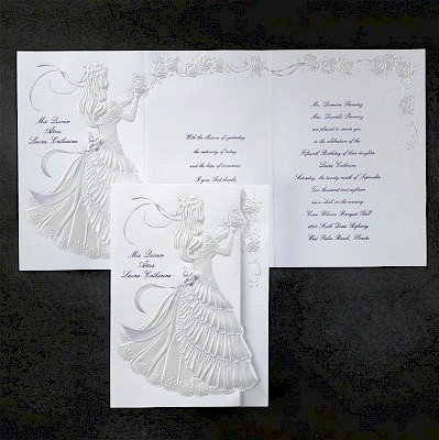 Delicate Silhouette in Purple Quinceañera Invitation