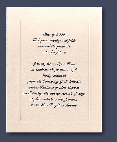 this sophisticated announcement is ideal for mailing to friends and family and nice enough to frame next to your diploma