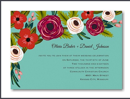 Flowery Boho Wedding Invitation