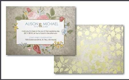 Flowery Vintage Wedding Invitation