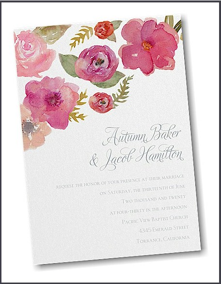 Fresh Flowers Wedding Invitation