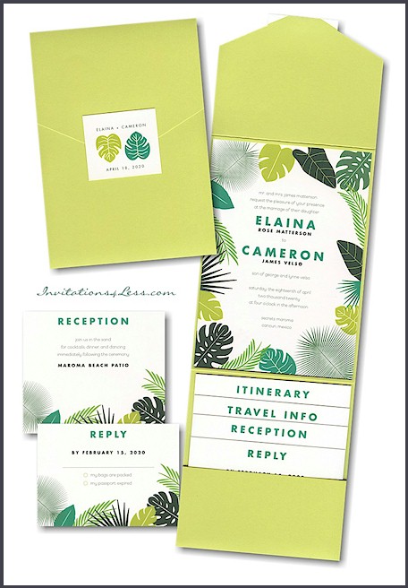 Jungle Love Pocket Wedding Invitation