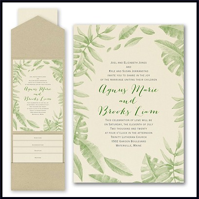 Jungle Love Pocket Wedding Invitation
