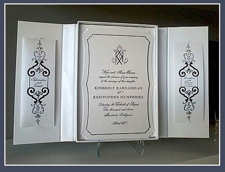 Kim KardashianKris Humphries Wedding Invite