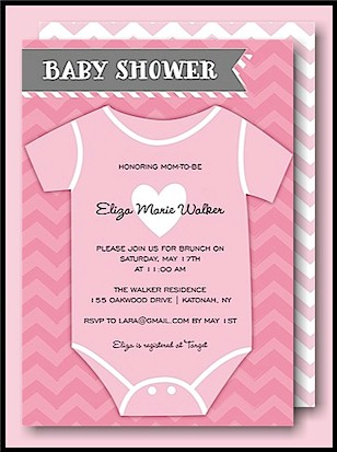 Onesie Baby Pink Baby Shower Invitation
