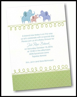 Pachyderm Family Baby Shower Invitation