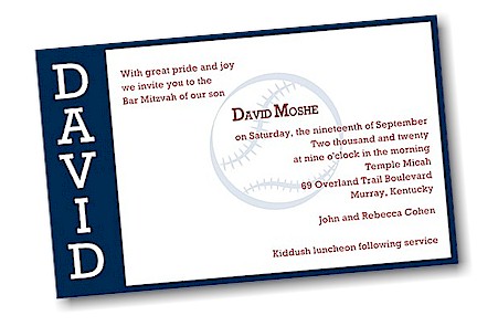 Perfect Pitch on Navy Bar Mitzvah Invitation