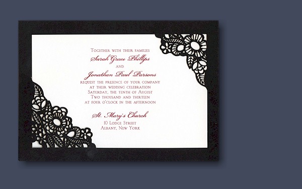  intricate swirls that grace the front cover A bright white invitation 