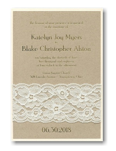 Pretty Rustic Wedding Invitation