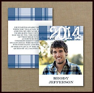Proud Plaid Graduation Invitation