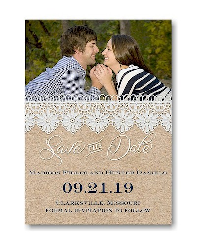 Romance Lace Save the Date Magnet
