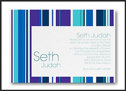 Sensational Stripes Bar Mitzvah Invitation