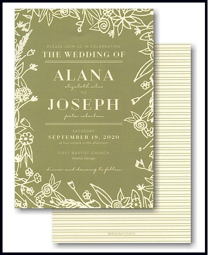 Vintage Florals Wedding Invitation