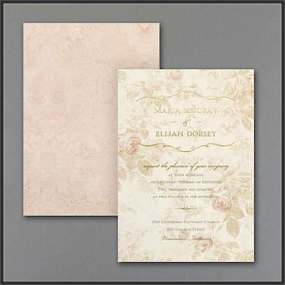 Wrapped Up in Vintage Wedding Invitation